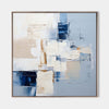 Large Blue And White Palette Knife Painting Minimalist Canvas Wall Art Handmade Paintings