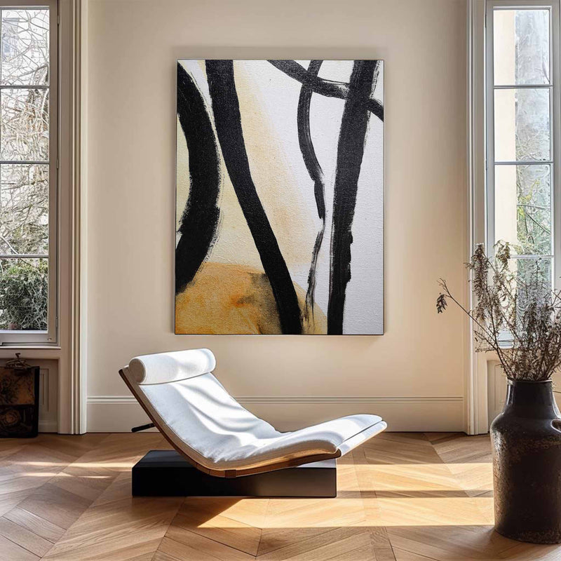 Black And White Abstract Minimalist Painting #ABAV74