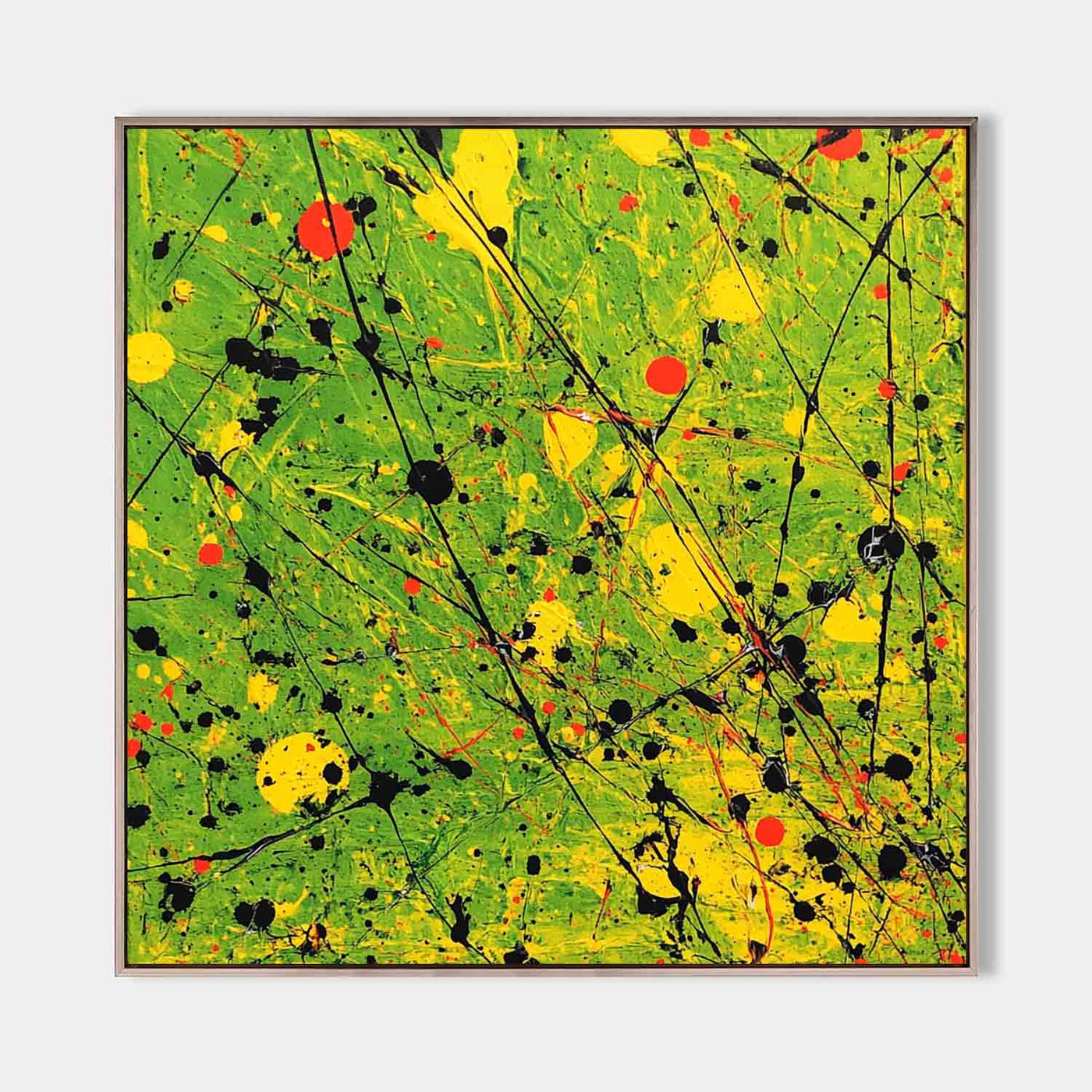 Large Green Canvas Wall Art Green Bold Textured Painting Jackson
