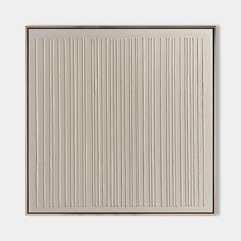 Wabi-sabi Beige Wall Art Beige Textured Painting Large Minimalist Plaster Wall Art For Livingroom