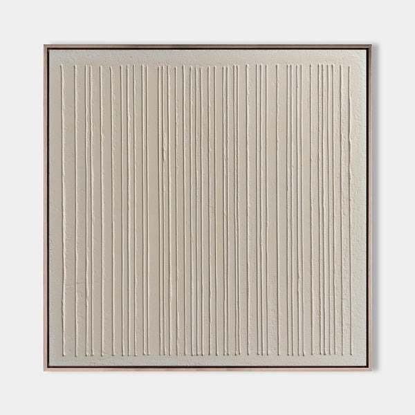 Wabi-sabi Beige Wall Art Beige Textured Painting Large Minimalist Plaster Wall Art For Livingroom