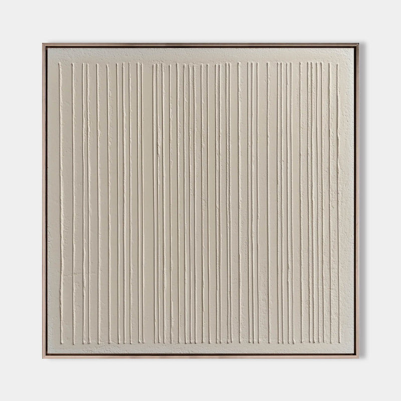 Wabi-sabi Beige Wall Art Beige Textured Painting Large Minimalist Plaster Wall Art For Livingroom