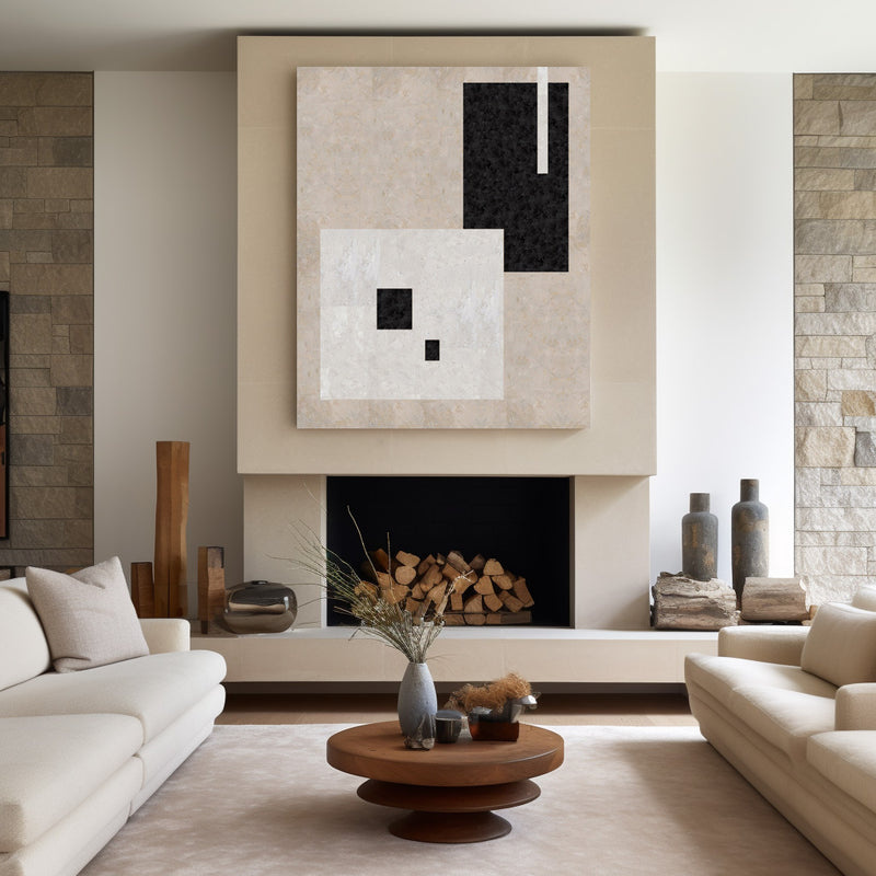 Geometric Minimal Art Large Abstract Painting Modern Painting For Bedroom