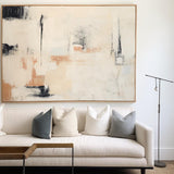 Black And Beige Abstract Painting Minimalist Art Large Horizontal Canvas Paintings For Sale