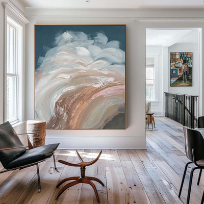 Abstract Sea Painting On Canvas Vertical Large Seascape Abstract Wall Art Huge Abstract Waves Art On Canvas