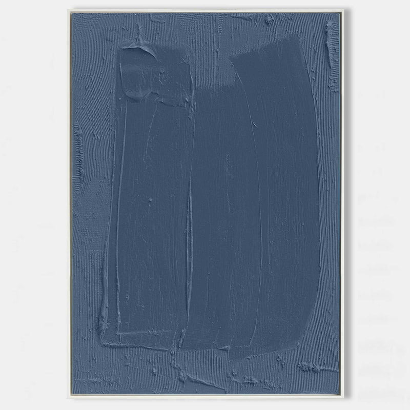 Blue 3D Textured Painting Blue 3D Minimalist Painting Large Blue Abstract Painting