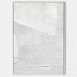 Large Plaster Art On Canvas White Abstract Painting White Minimalist Painting White 3D Textured Painting white wall art White abstract canvas art