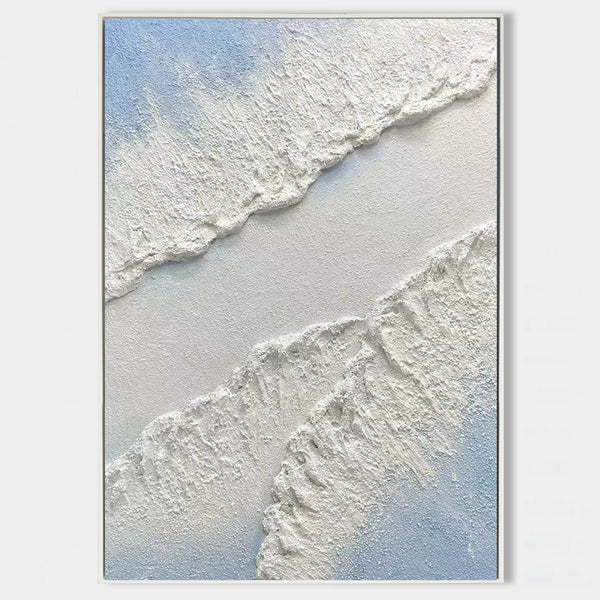 3D Blue Rich Textured Minimalist Painting Large Minimalist Art Blue Abstract Canvas Painting