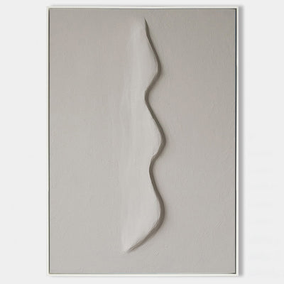 Modern White Plaster Wall Art Plaster Painting  Wabi-sabi Textured Canvas Painting For Sale
