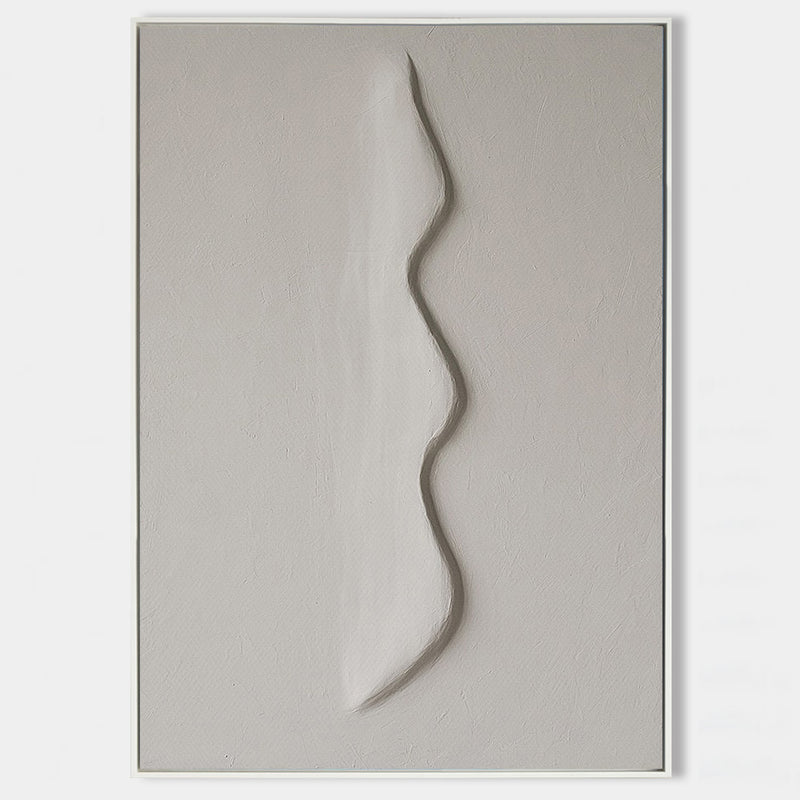 Modern White Plaster Wall Art Plaster Painting  Wabi-sabi Textured Canvas Painting For Sale