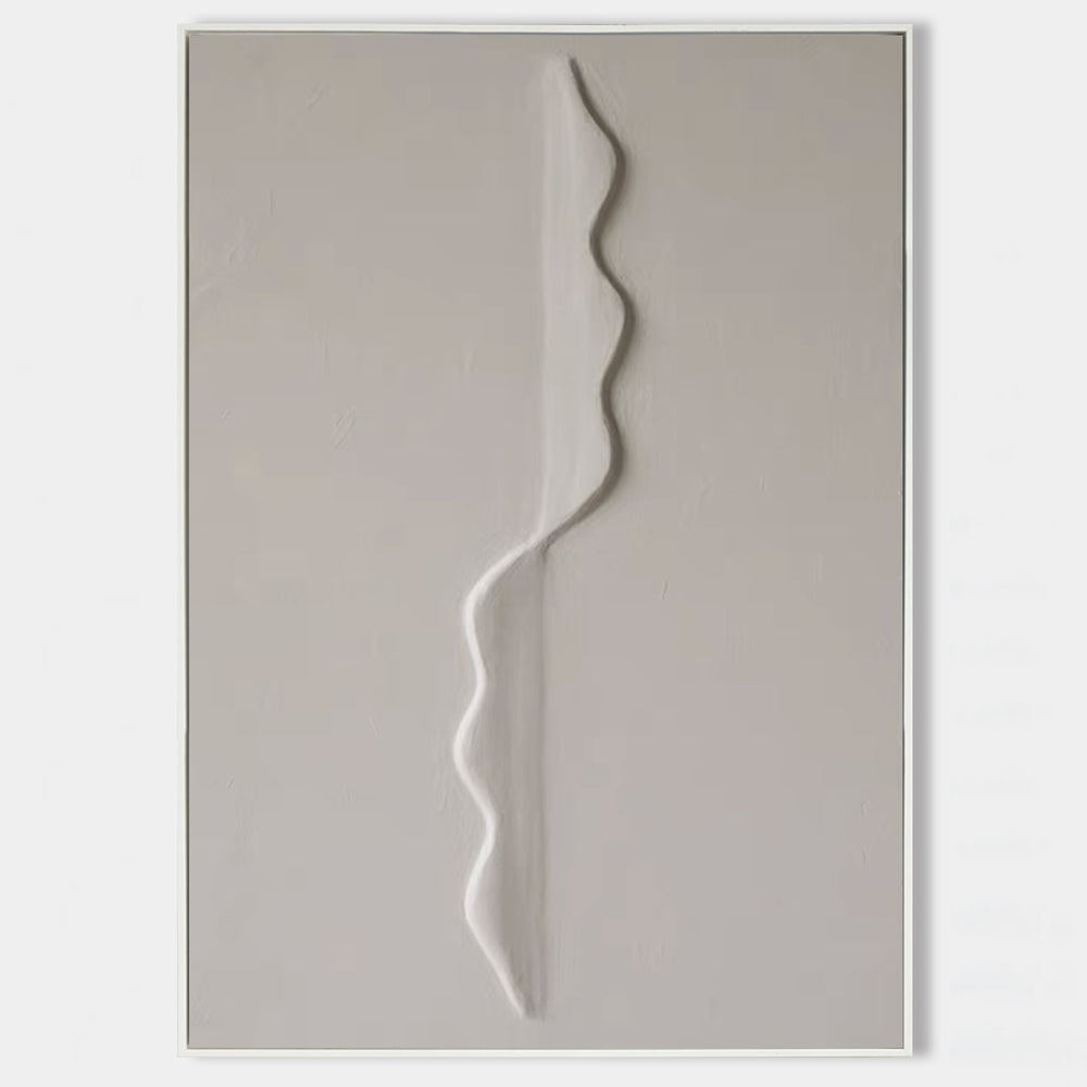 Wabi-sabi Beige Plaster Painting Minimalist Abstract Art Off White Minimalist Plaster Wall Art