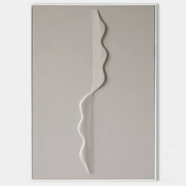 Wabi-sabi Beige Plaster Painting Minimalist Abstract Art Off White Minimalist Plaster Wall Art