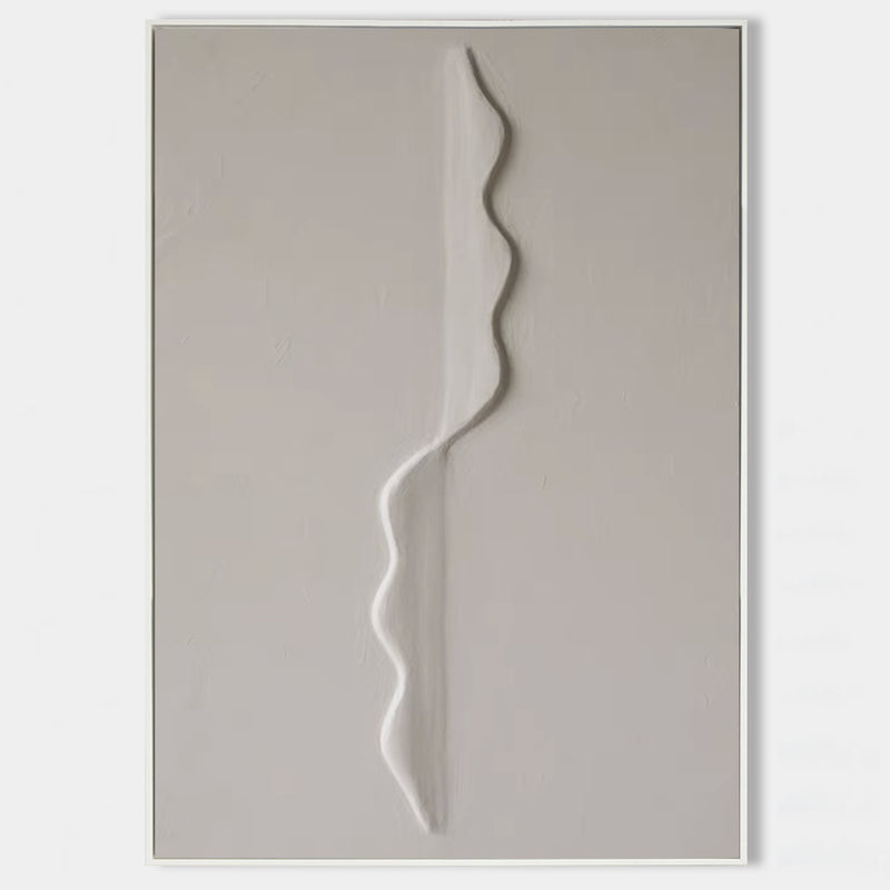 Wabi-sabi Beige Plaster Painting Minimalist Abstract Art Off White Minimalist Plaster Wall Art