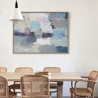 Large Abstract Coastal Canvs Acrylic Seascape Paintings Textured Abstract Painting 