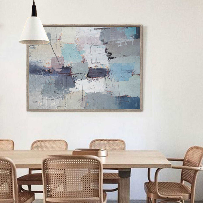 Large Abstract Coastal Canvs Acrylic Seascape Paintings Textured Abstract Painting 