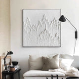 White Wall Art Square Modern Landscape Painting Minimalist Abstract Painting Mondrian Abstract Art