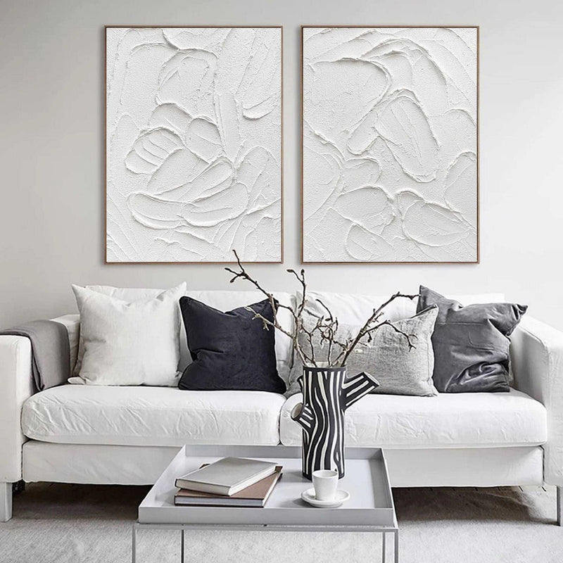 3D White Abstract Art Minimalist Art Large Abstract Modern Minimal Wall Art For Sale