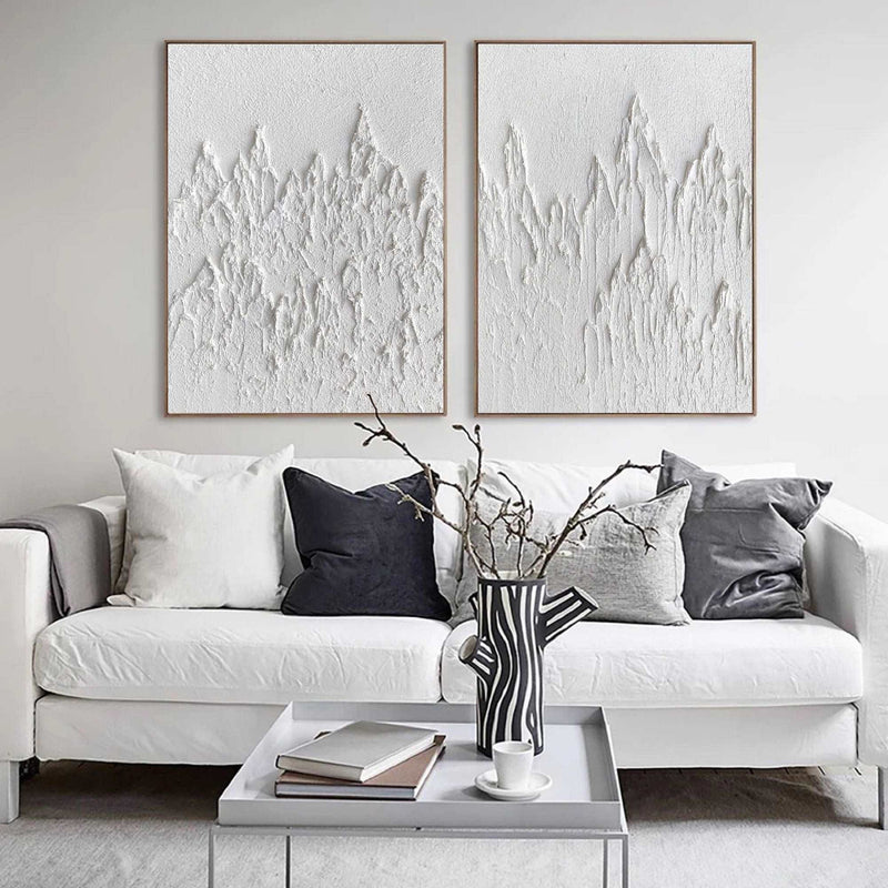 3D White Abstract Art Minimalist Art Large Abstract Modern Minimal Wall Art For Sale