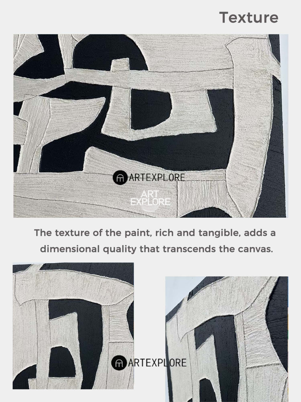 Modern Abstract Art Black And White Canvas Art Painting Minimalist Canvas Wall Art | Artexplore