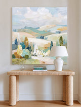 Serene Square Canvas Art Of Verdant Hills For Bedroom And Office Wall Decor