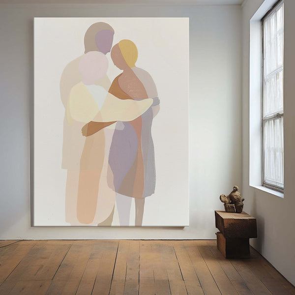 Original Portrait Painting Abstract Lovers Painting Modern Lovers Canvas Wall Art For Sale