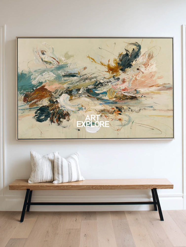 Lyrical Abstract Painting Modern Art For Living Room With Textured Finish