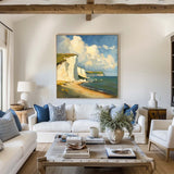 Modern Famous Seaside Art Canvas Painting White Cliff Landscape Painting American Art For Sale
