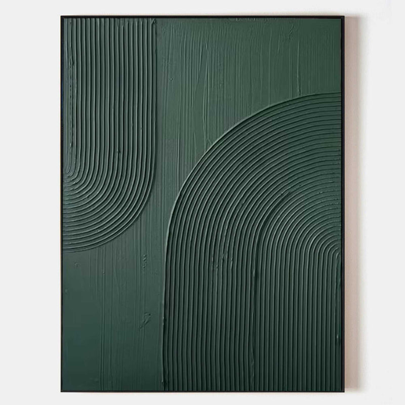 3D Green Minimalist Wall Art Rich Textured Abstract Artwork Acrylic Painting For Living Room