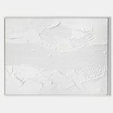White Plaster Art On Canvas White Minimalist Abstract Art Minimalist Painting White Modern Canvas Art Large Artwork For Bedroom 