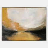 Large Gold And Black Abstract CanvAs Acrylic Oversize Contemporary Landscape Painting Modern Landscape Wall Art Abstract Painting For Living Room