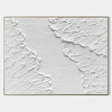 Plaster Painting Art White Minimalist Painting White Canvas Wall Art Large Artwork For Bedroom 