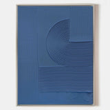 3D Blue Textured Abstract Wall Art Blue 3D Minimalist Painting Large Blue Abstract Painting
