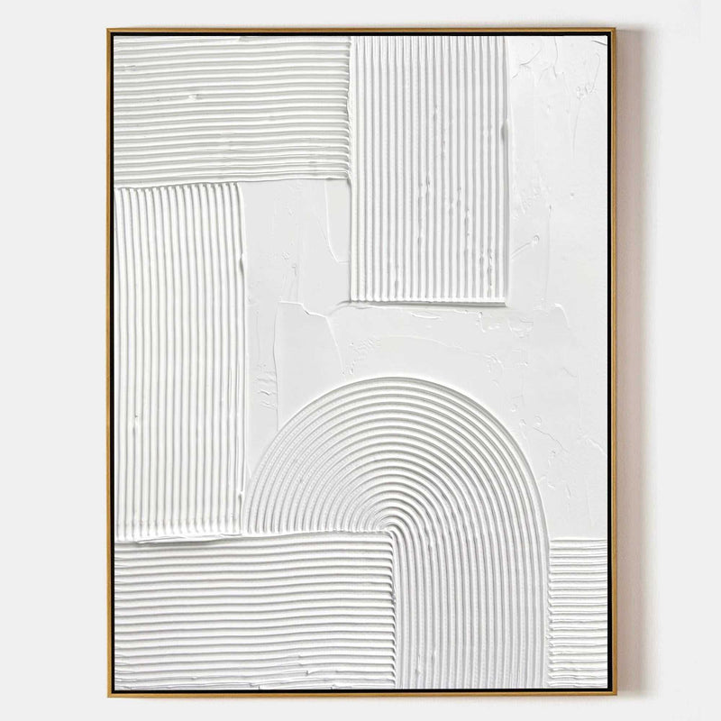white minimalist painting abstract acrylic art white rich textured wall art canvas wall art for living room