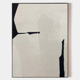 Modern Black And White Abstract Canvas Wall Art Minimalist Art Minimalist Painting For Livingroom