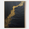 Black And Gold  Modern Art Black Texture Art Paintings For Wall Luxury Art Custom Artwork