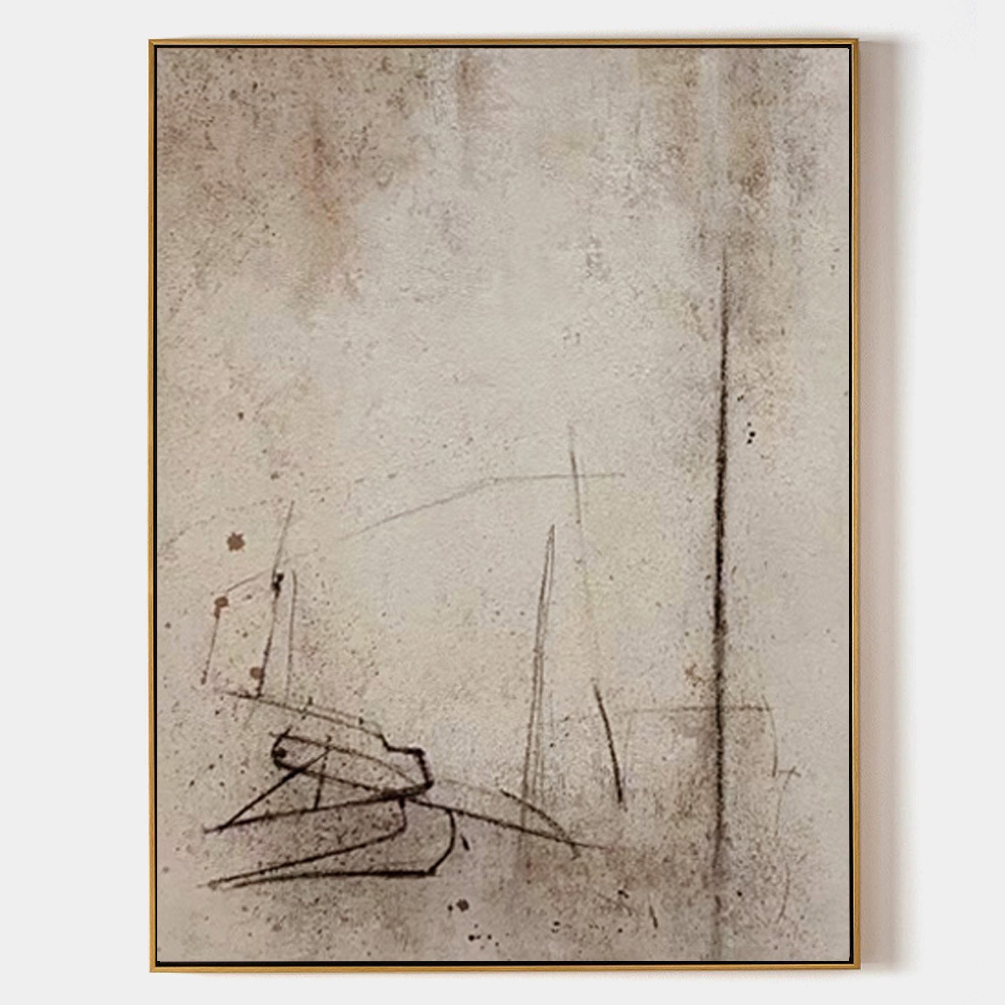 Modern Brown And Beige Abstract Canvas Wall Art Earth Tone Minimalist Art Minimalist Painting 