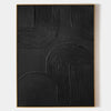 Large Minimalist Dark Style Art Black Painting,Modern Black Living Room Design,Original Black Art Hangings Paintings