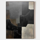 Large Black Abstract Acrylic Painting Abstract Wall Art Minimalist Wall Art Canvas Painting For Living Room