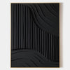 Black 3D Textured Painting Black  Large Plaster Wall Art  Black Minimalist Painting On Canvas