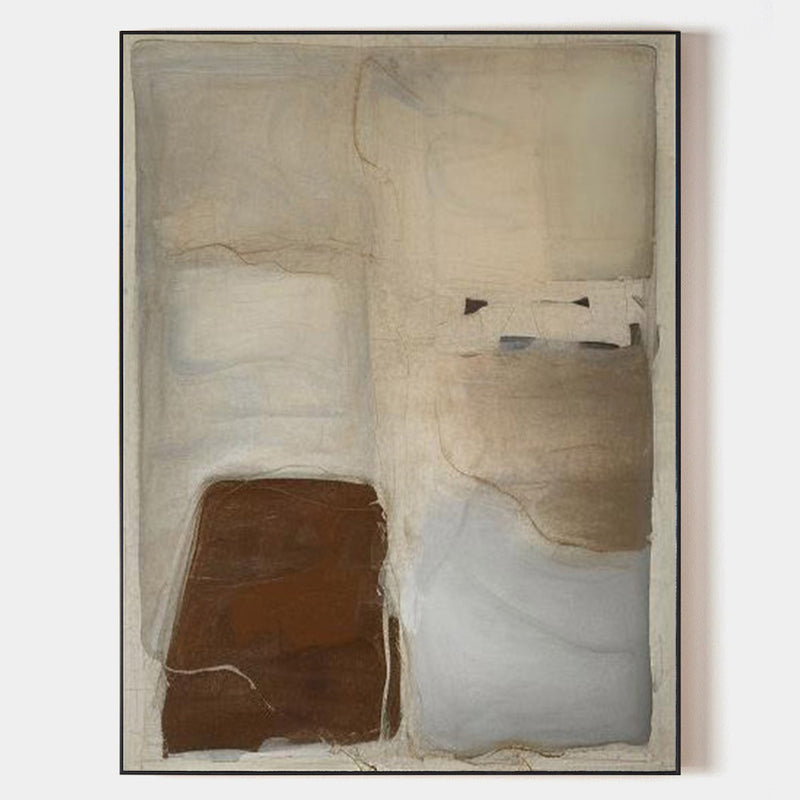 Modern Brown And Beige Abstract Canvas Wall Art Earth Tone Minimalist Art Minimalist Painting 