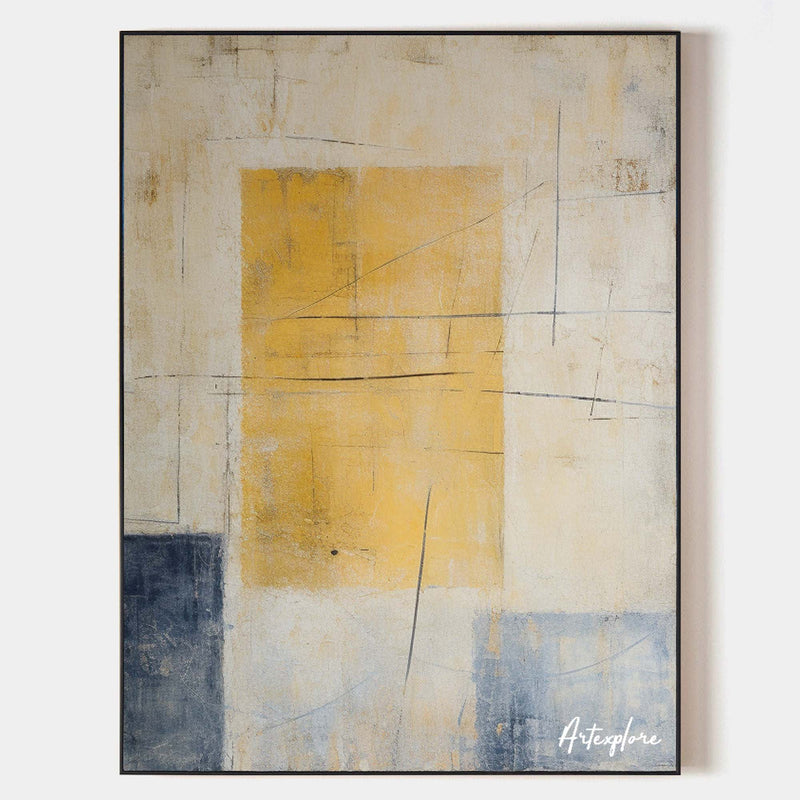 Wabi-Sabi Beige Painting, Japandi Interior Wall Art Large Minimalist Canvas Wall Art For Sale