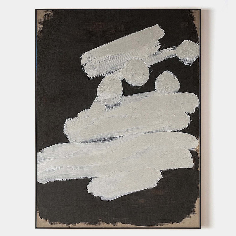 Black And White Wabi-sabi Minimalist Painting Modern Minimalist Abstract Wall Art For Sale