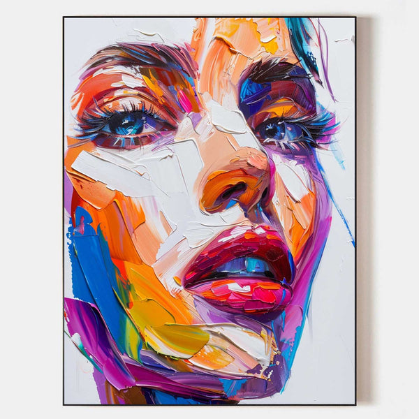 Abstract Oil Painting Colorful Women Portrait Painting Custom Canvas Paintings Large Wall Paintings For Livingroom