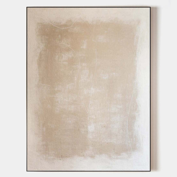 Large Beige Texture Modern Painting Abstract Painting Minimalist Abstract Art On Canvas For Livingroom   
