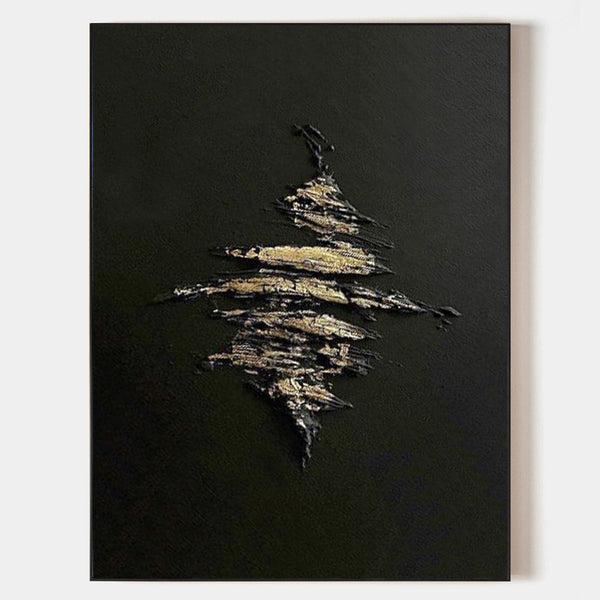 Black Gold Abstract Textured Wall Art Gold Abstract Paining Golden Textured Painting