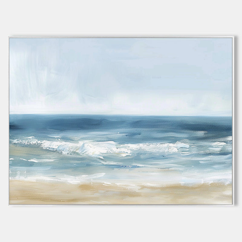 Oversized Beach Acrylic Paintings On Canvas Large Blue Textured Landscape Oil Paintings  Artwork Minimalist Apartment Decor