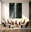 Large Contemporary Art Dark Green Abstract Canvas Art Huge Modern Abstract Paitning For Livingroom