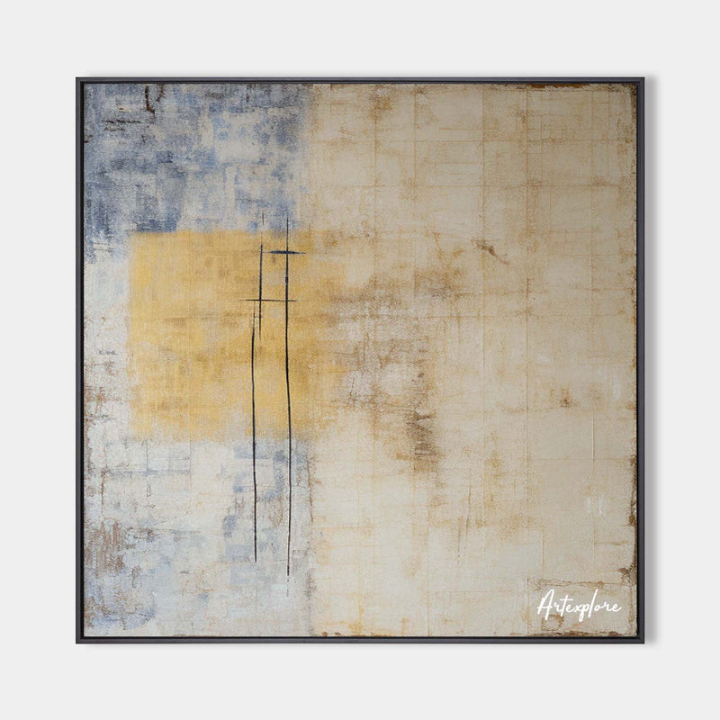 Wabi-sabi Dark Beige Painting Japandi Canvas Painting Interior Painting Large Abstract Wall Art