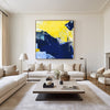 Orange Abstract Art Navy Blue Canvas Painting Custom Canvas Wall Art