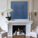 3D Blue Rich Textured Minimalist Art Blue Canvas Wall Art Modern Abstract Art Painting
